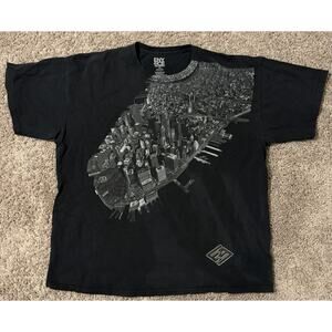 Y2k Enyce City Graphic Black Men's T-Shirt XL Cotton Crew Neck Short Sleeve NYC